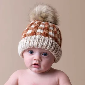Sienna Buffalo Check Pom Pom Beanie Hat Baby & Kids