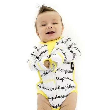 Sleepy Bub Romper Swaddle - Hello Sleep Yellow