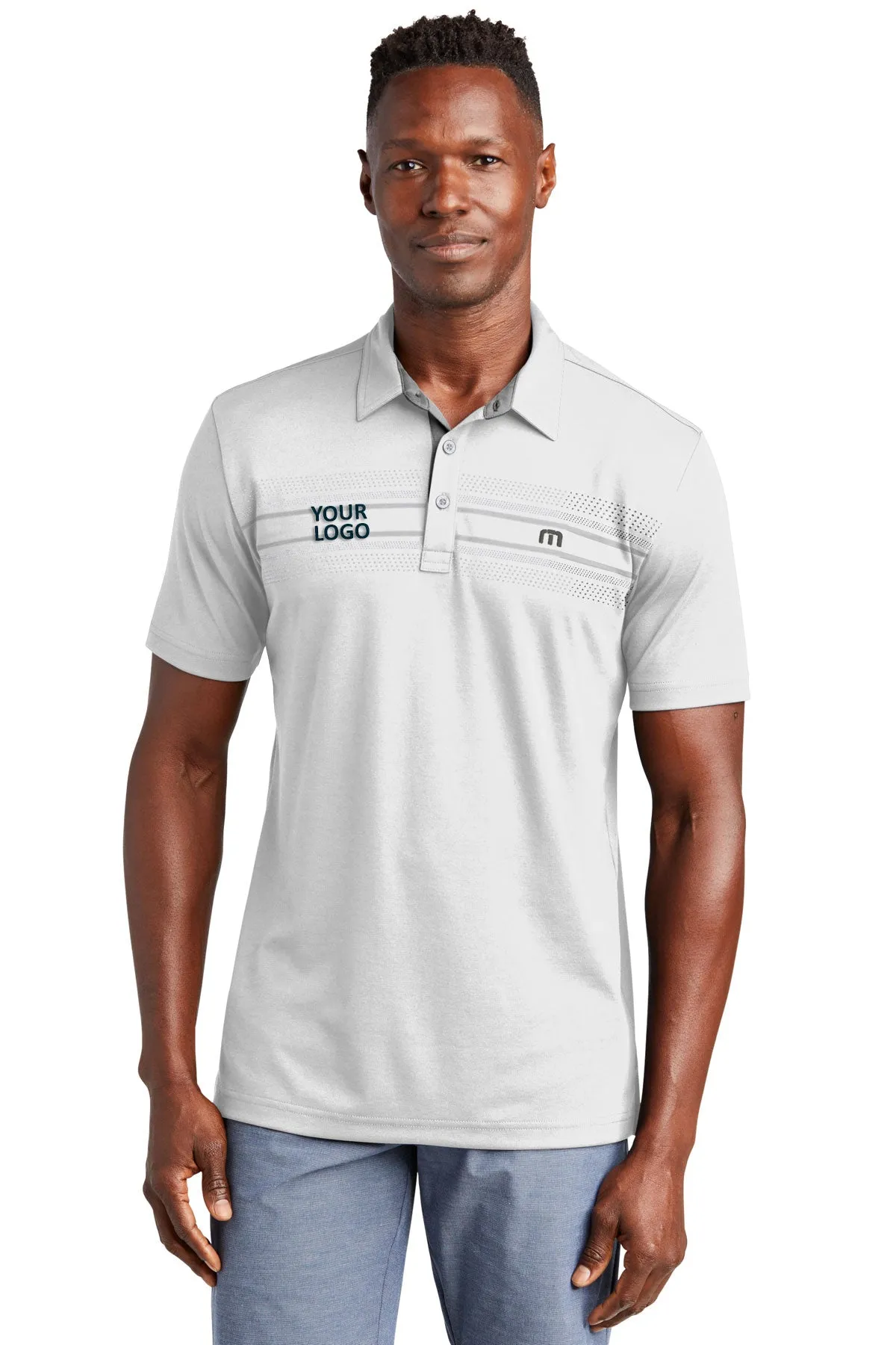 TravisMathew Monterey Chest Stripe Polo White