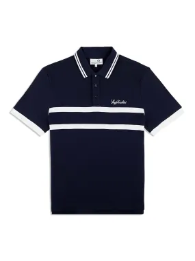 Vieste Stripe Polo- Maritime Blue