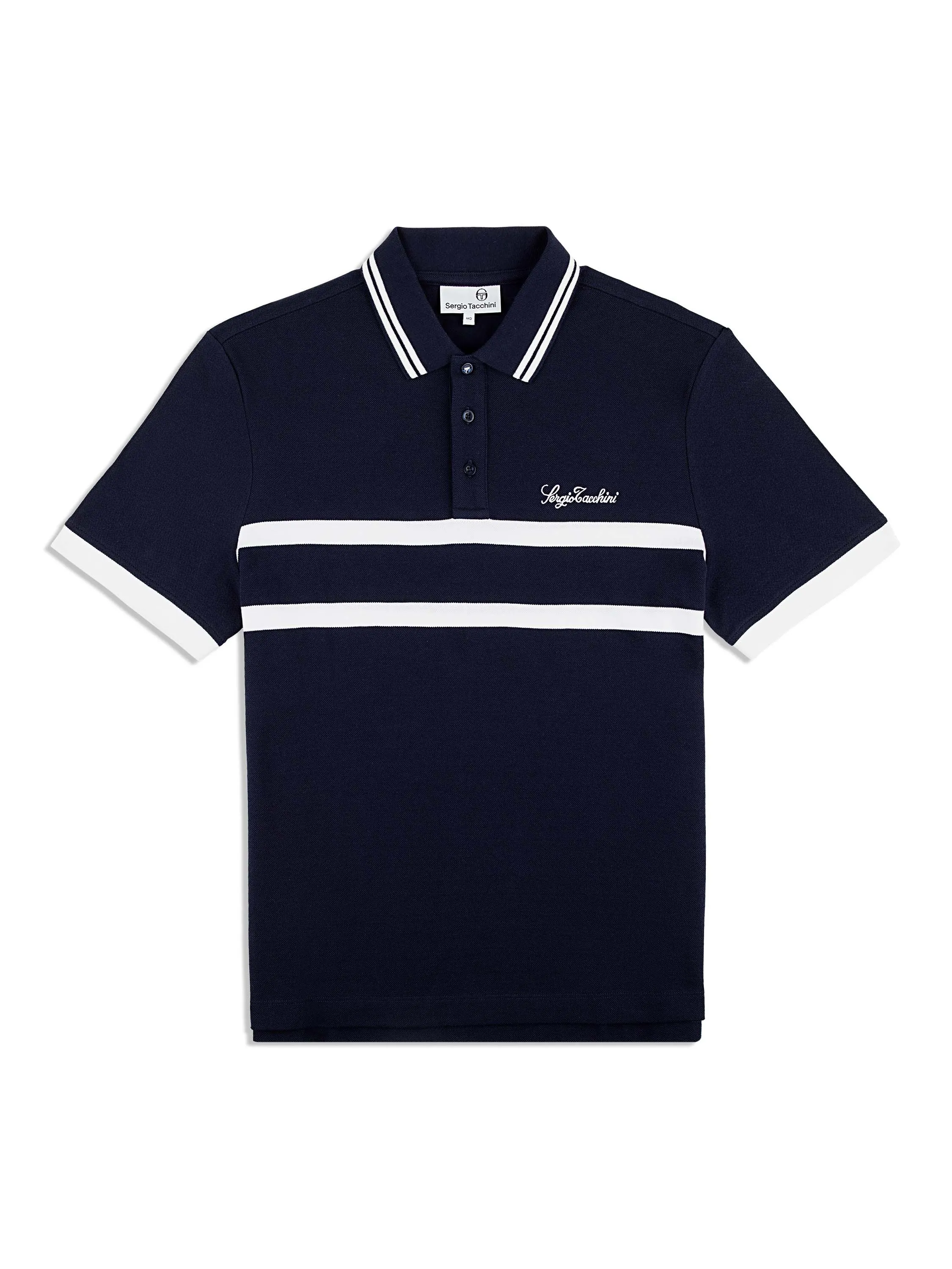 Vieste Stripe Polo- Maritime Blue