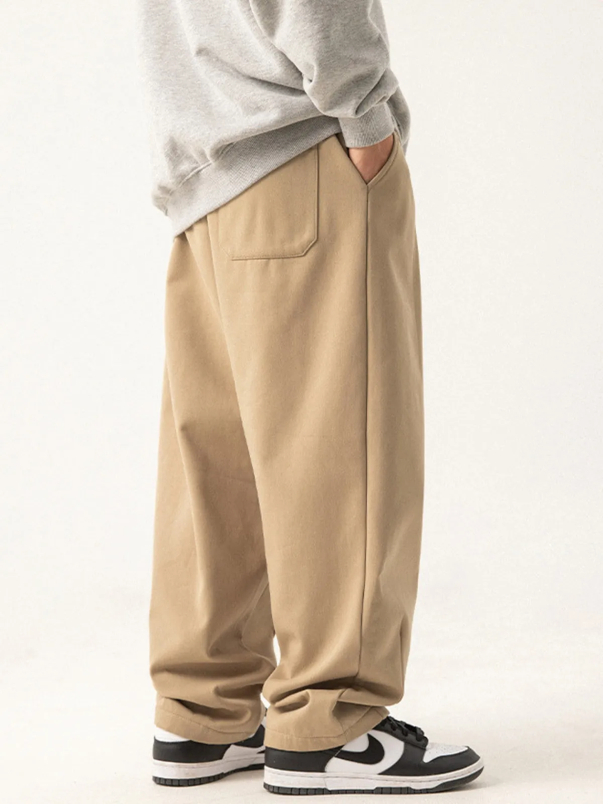 WLS Retro Pleated Loose Thickened Sweatpants