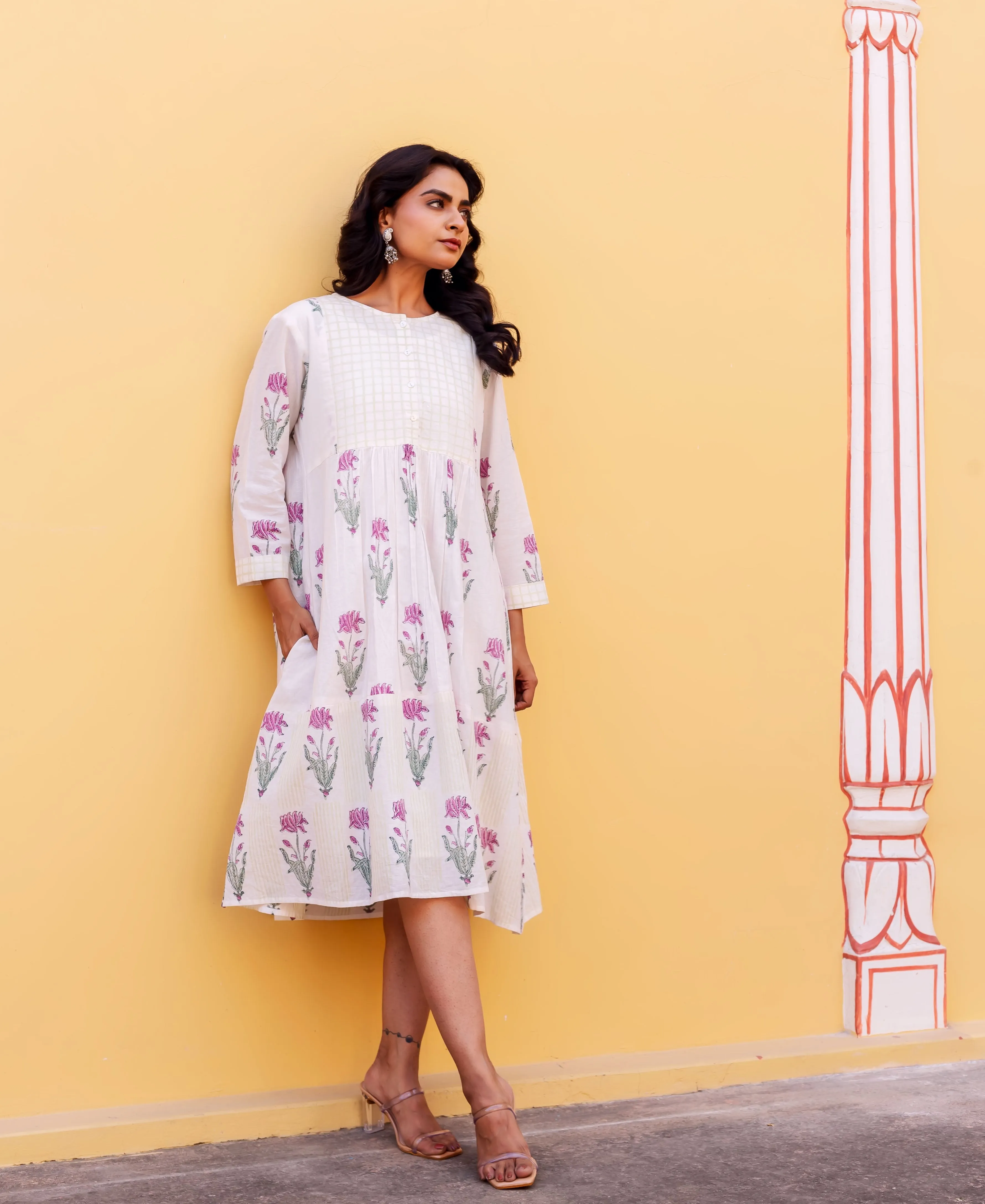 Zanisha Block Printed Cotton Dress
