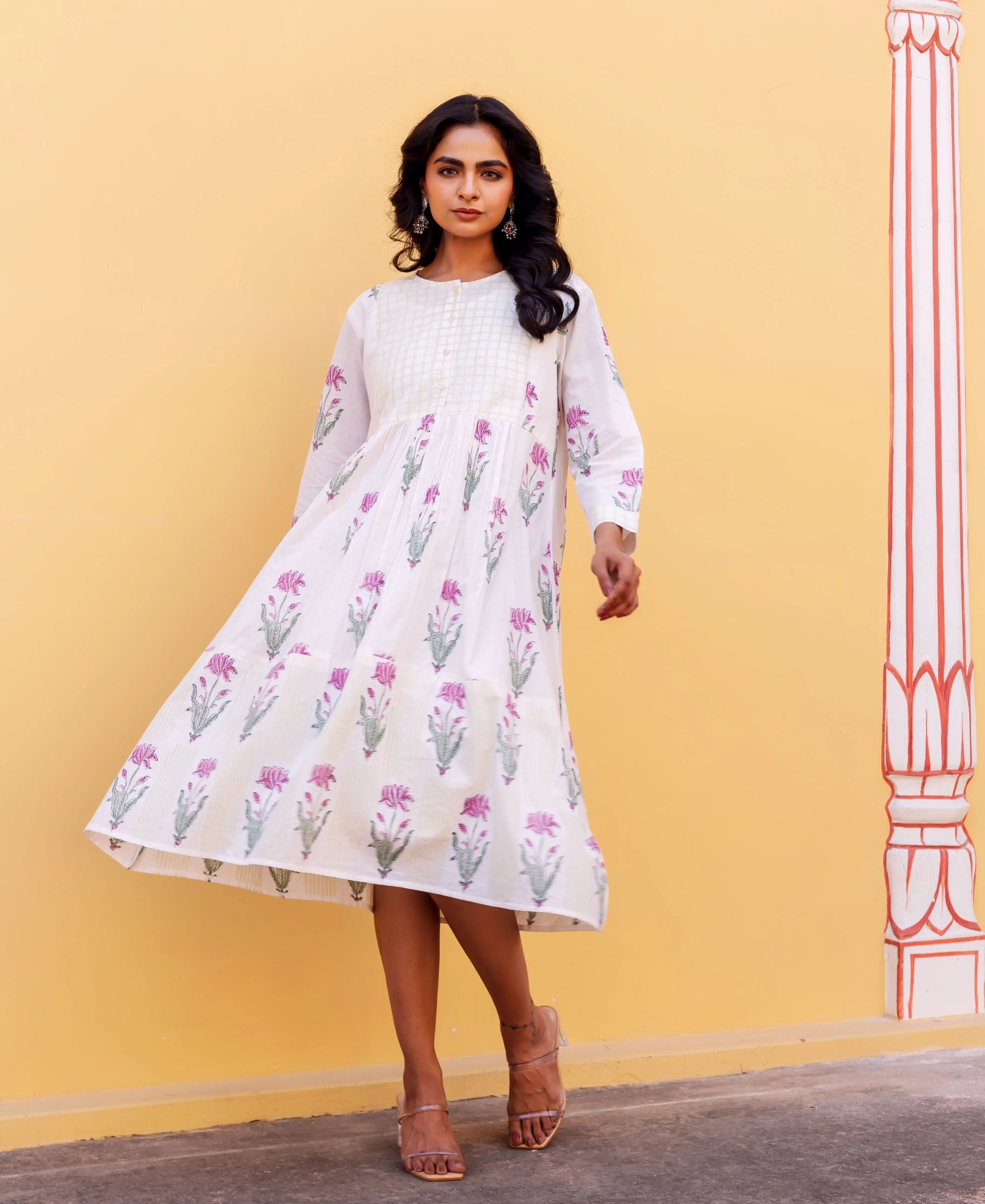 Zanisha Block Printed Cotton Dress