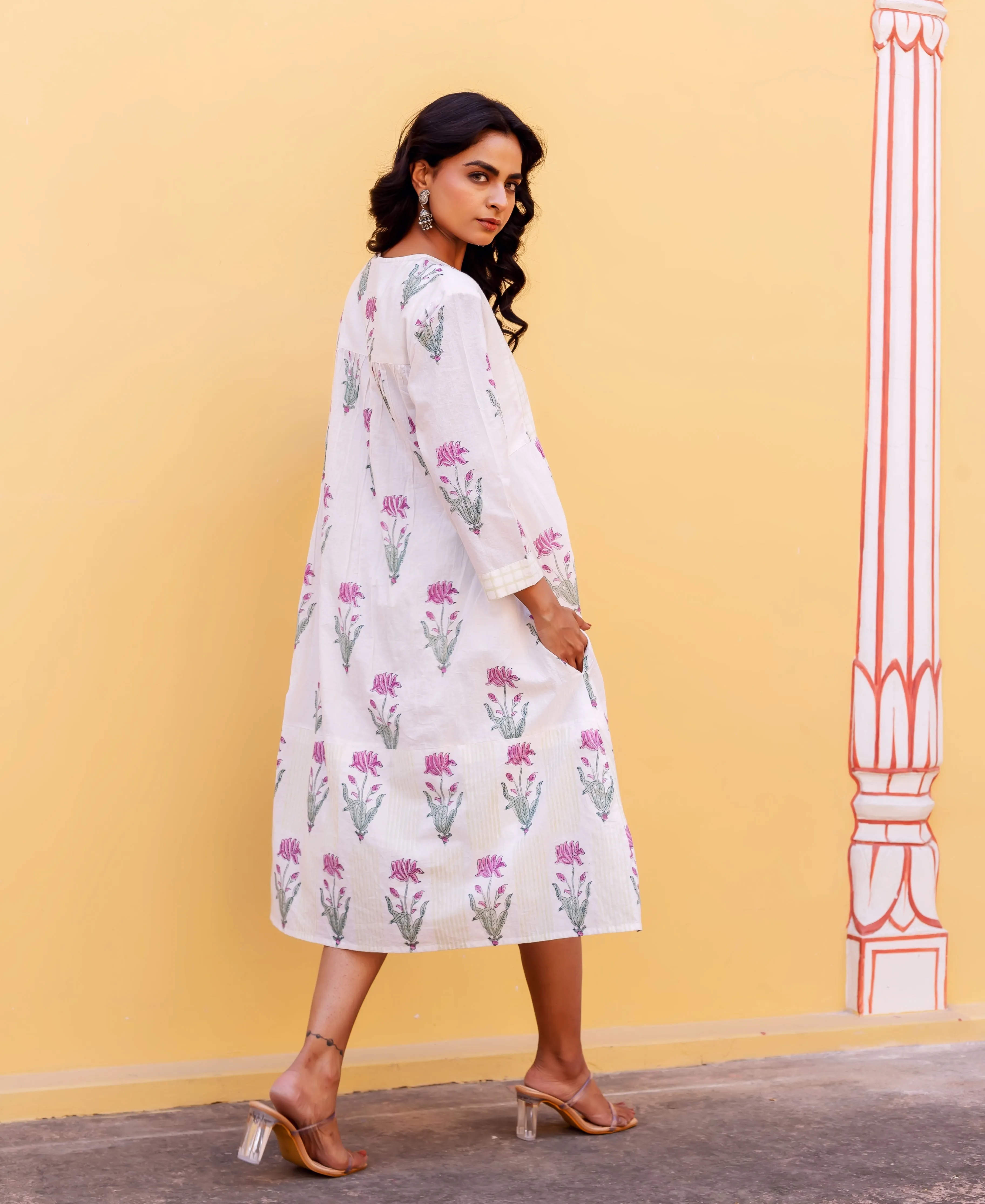 Zanisha Block Printed Cotton Dress