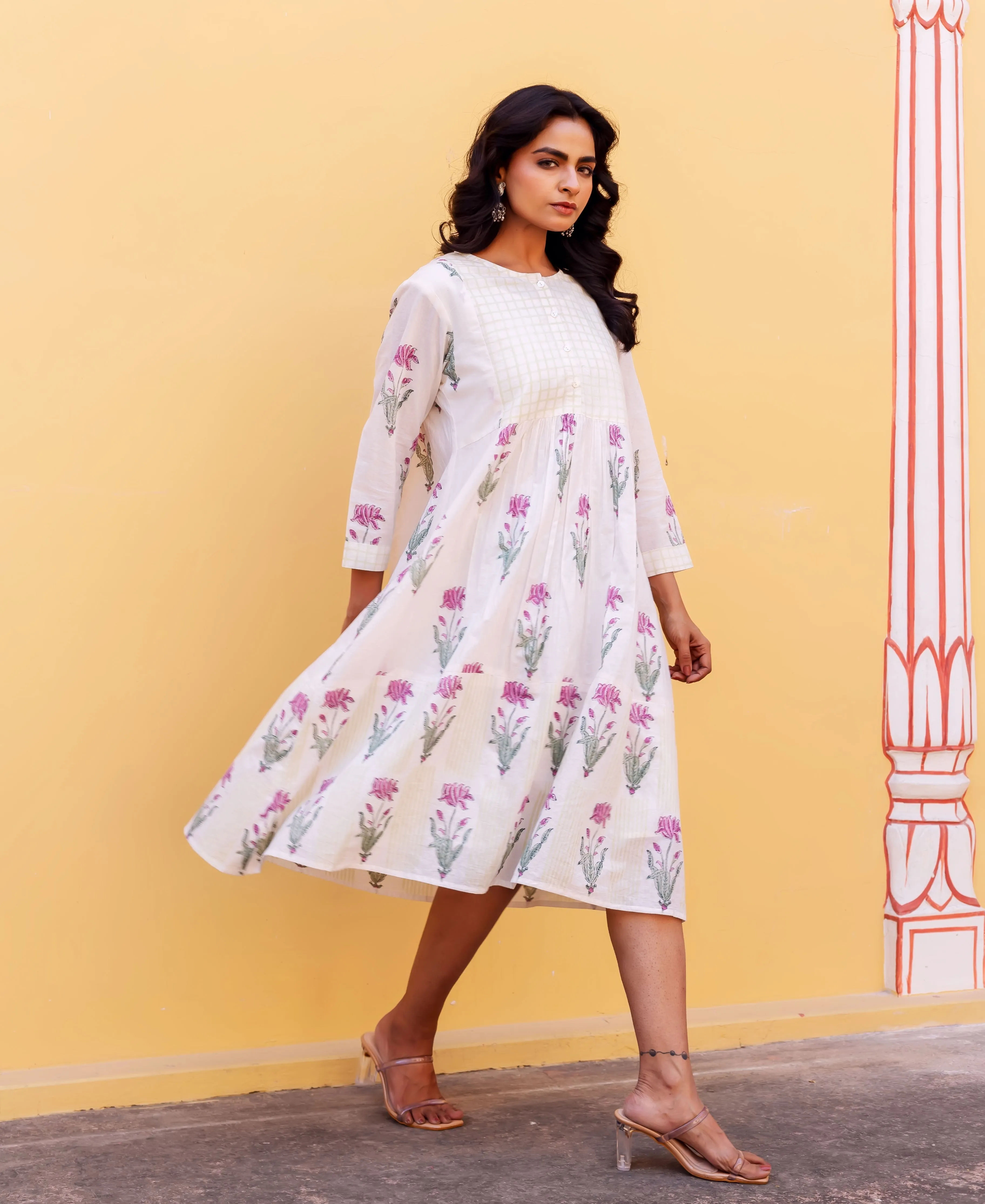 Zanisha Block Printed Cotton Dress