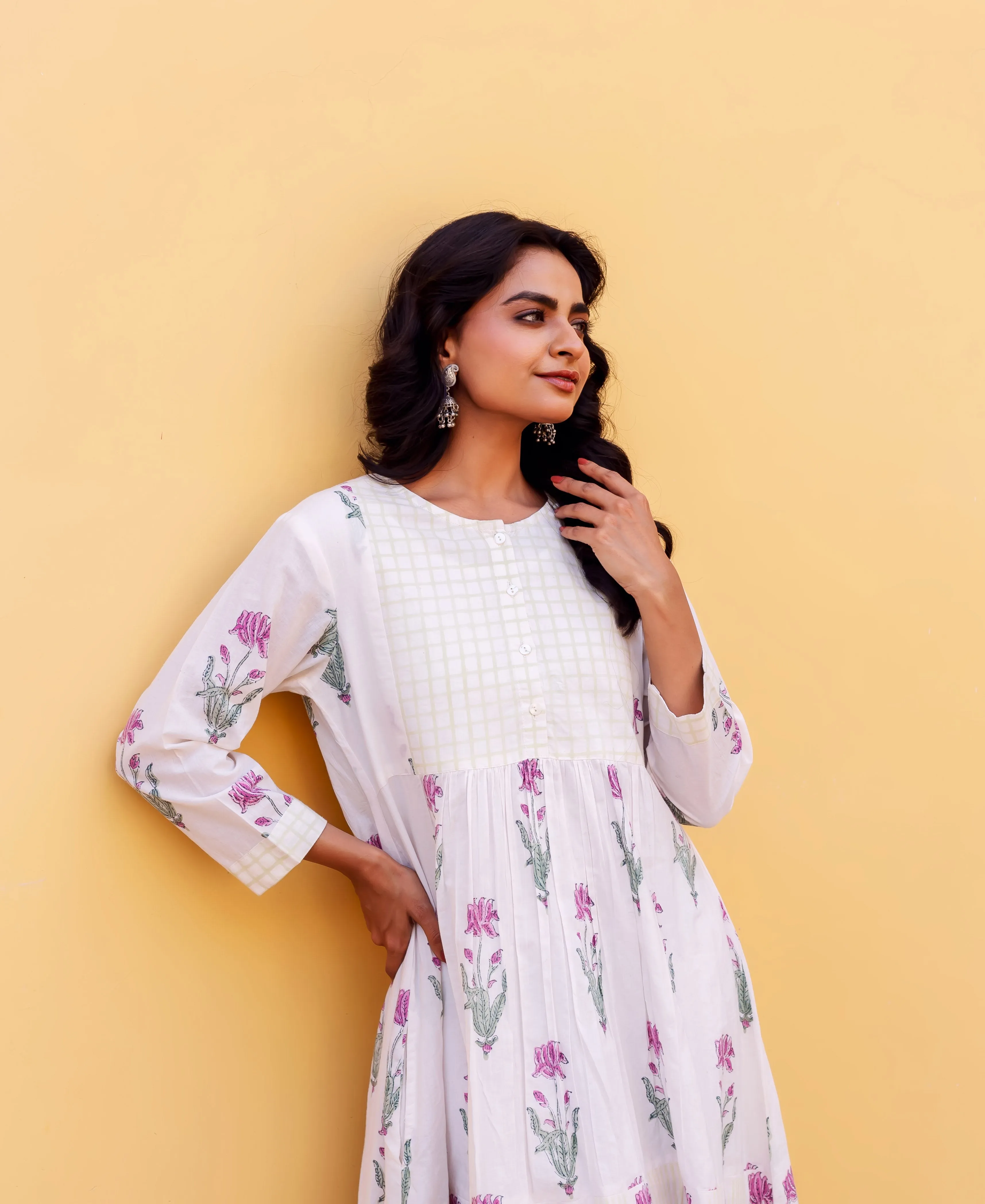 Zanisha Block Printed Cotton Dress